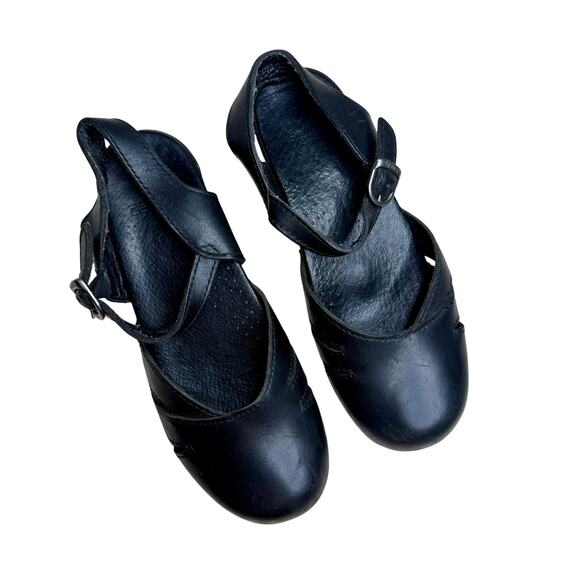 DANSKO Women's Margrete Mary Jane Clog Leather Sandal Ankle Strap Black Size 39 - Picture 1 of 12